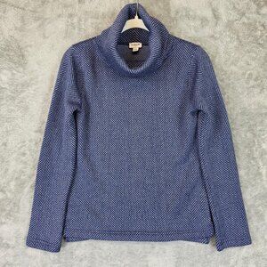 J Crew Sweater Womens XS Blue Cowl Neck Herringbone Pullover Style H1549